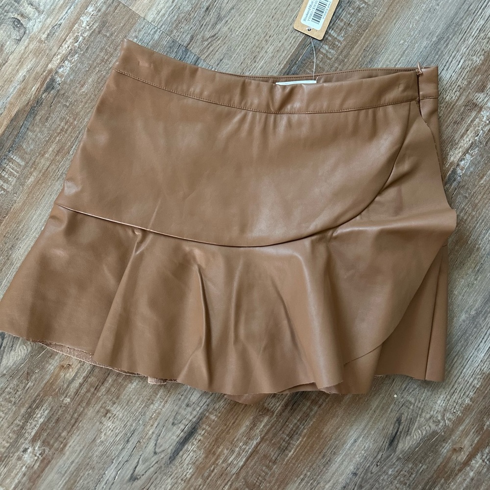 Faux Leather Skort